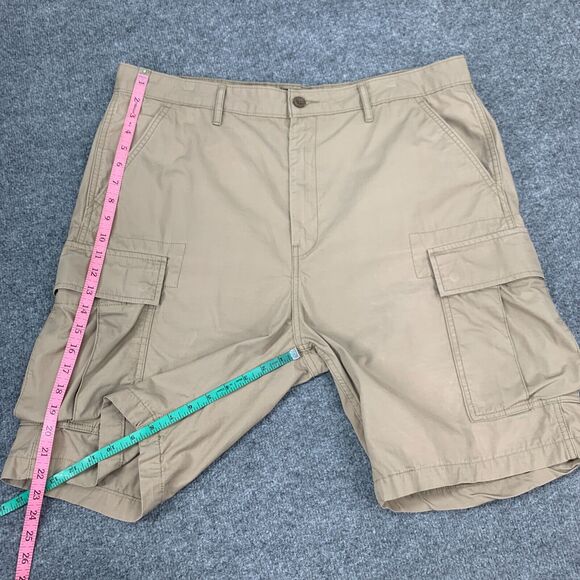 Levis Cargo Short Men 38 Khaki Beige Cotton Multi Pocket 9in Inseam - Picture 8 of 15